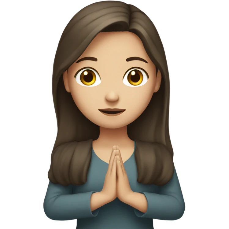 Brunette white girl pray emoji