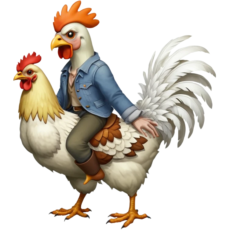 Zombie riding a chicken emoji