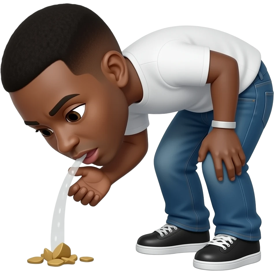 homme noir crache par terre emoji