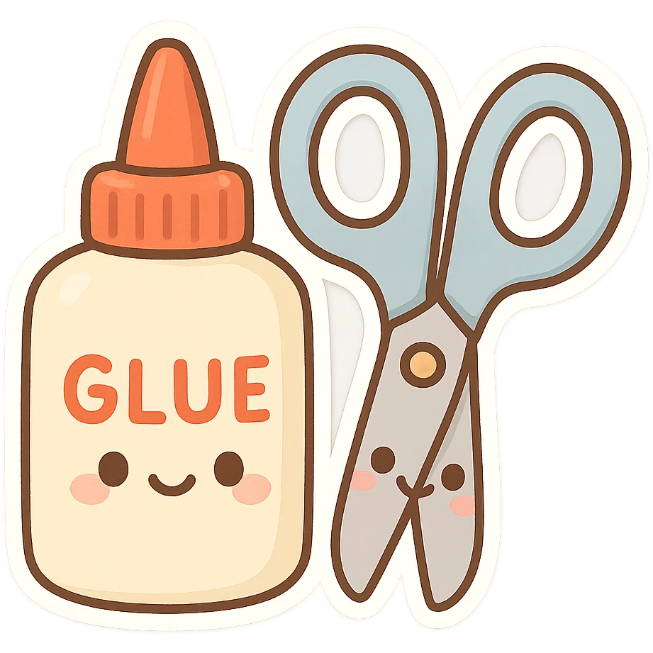 craft glue and scissors emoji