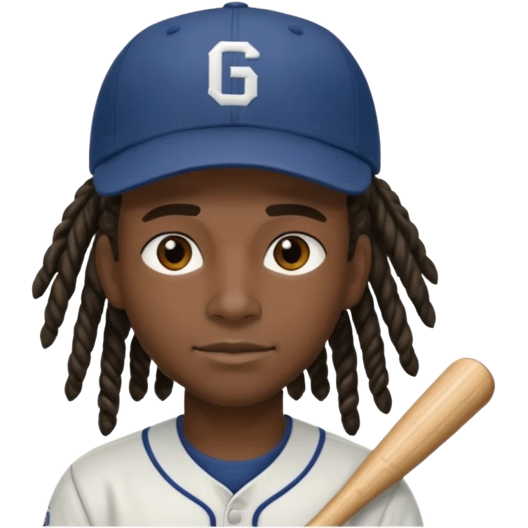 dreadlock baseball player black emoji