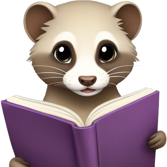 Ferret reading a book emoji