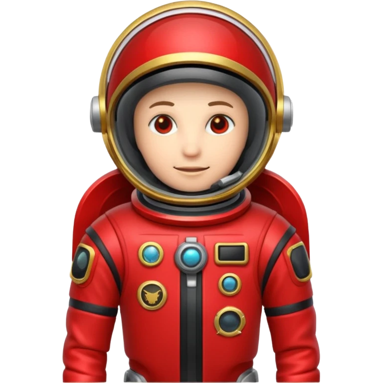 Money astronaut, red and black design, having a logo of "AIOT" emoji