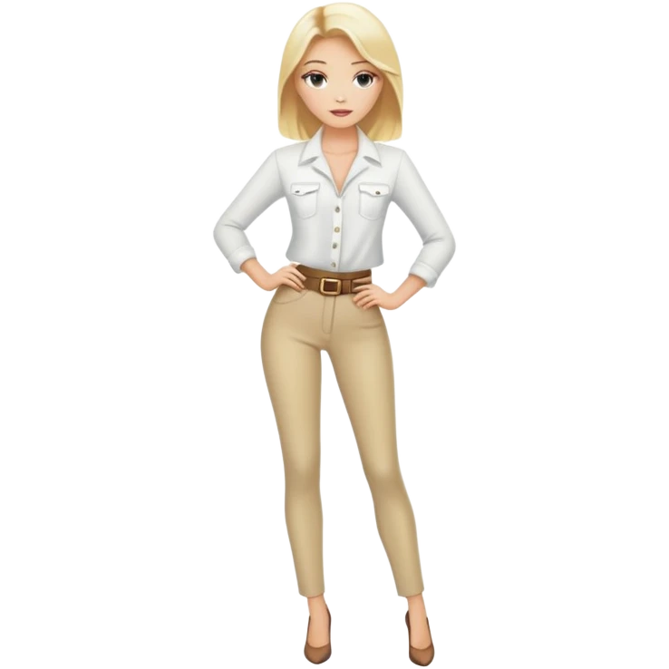 blonde fashion model in a professional full body pose emoji