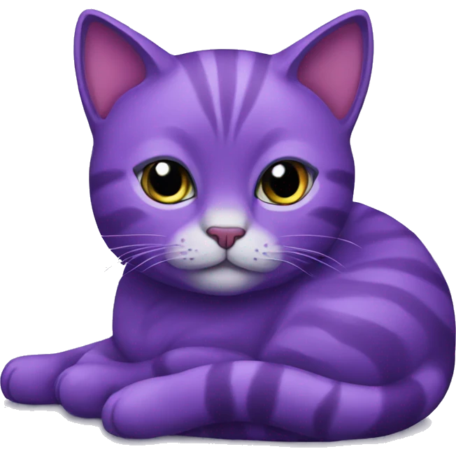 Cartoon purple cat catnap emoji