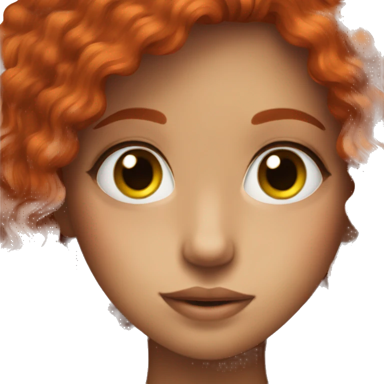 Red hair girl with long eyelashes and freckles  emoji