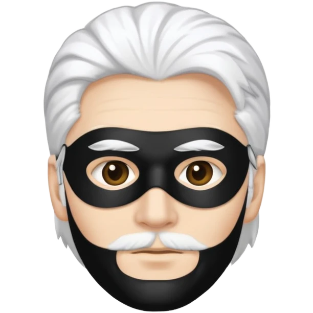 A man with white hair wearing a black mask  emoji