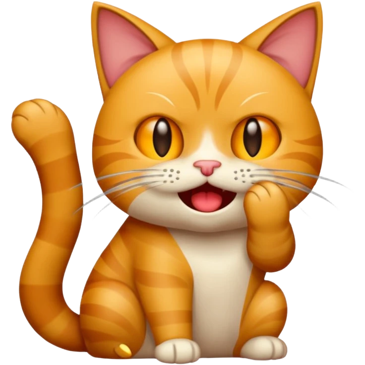 gato scratching and mad emoji