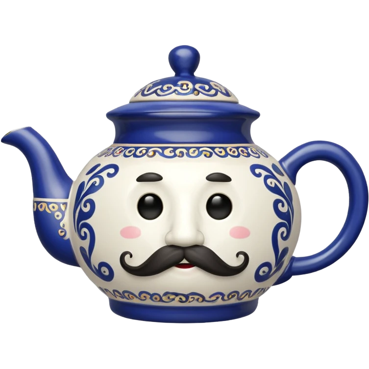 a teapot with mustache  emoji