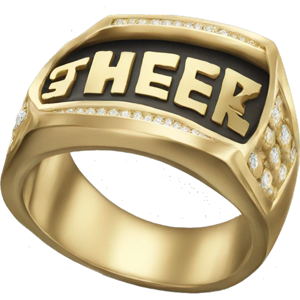 GOLDEN CHAMPION RING WITH THE WORD "STREAK" ENGRAVED ON THE T emoji