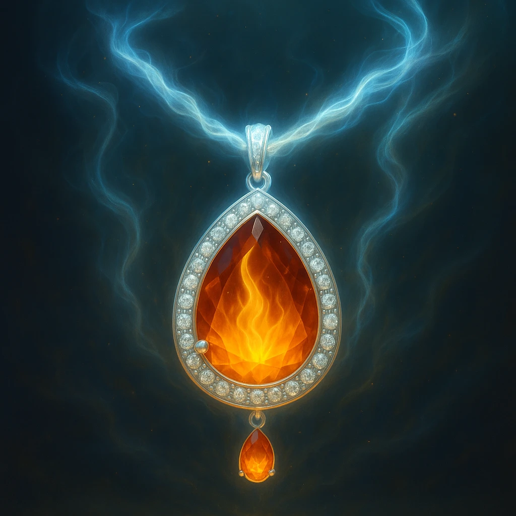 Make the necklace floating and ethereal, with a glowing aura emoji