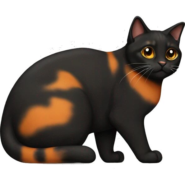 Black orange cat torty emoji