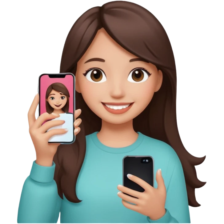 Girl thinking with tiktok emoji