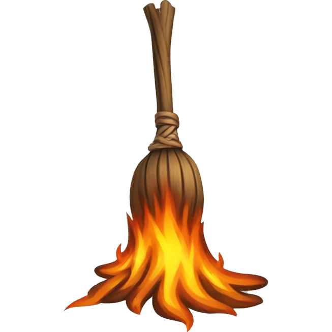 burning broomstick emoji