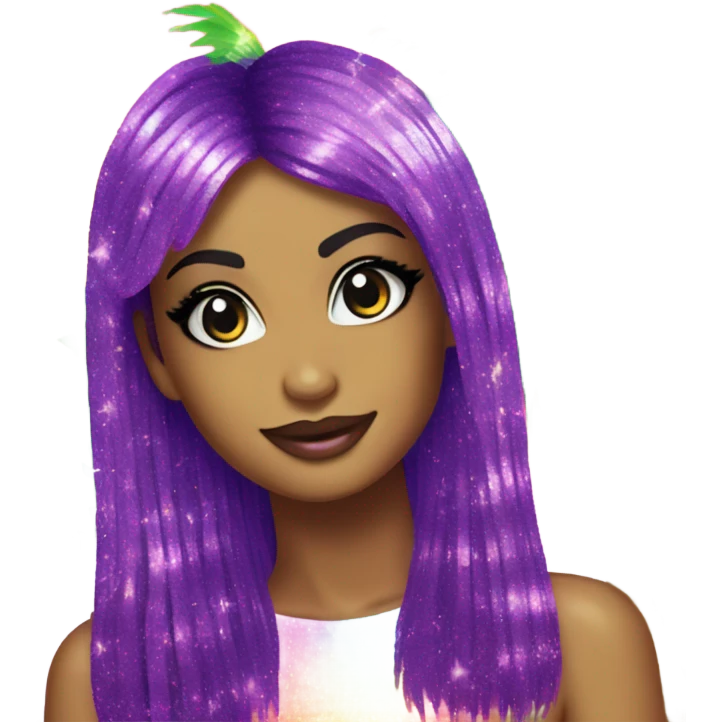 Lisa frank glitter palm tree emoji