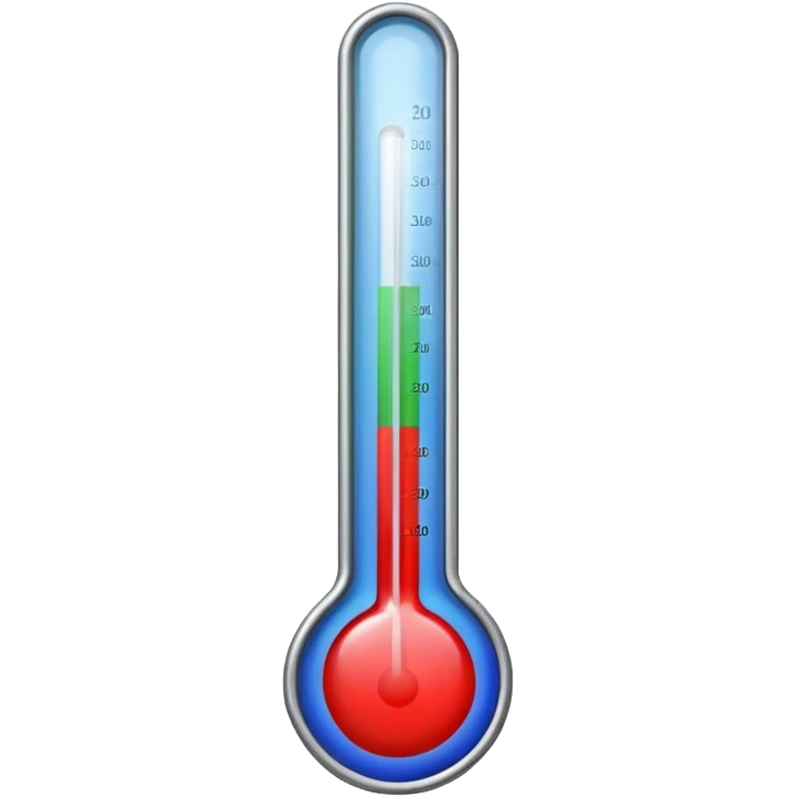 A straight thermometer has 5 colors on it, no round ball or circle at first  emoji