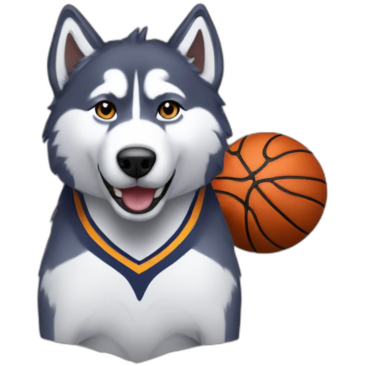 husky basketball player emoji