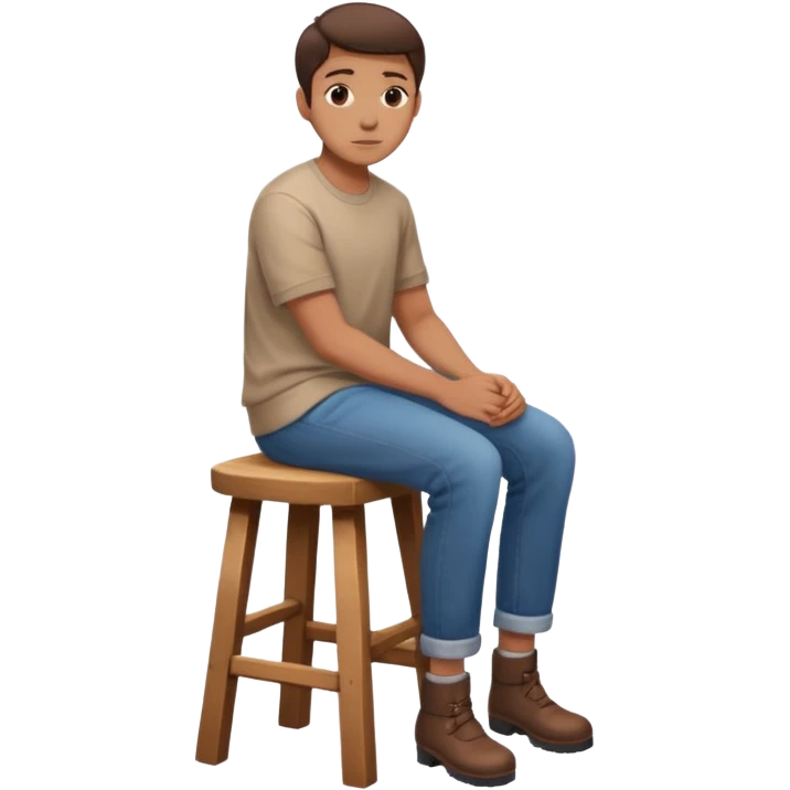 a person sitting on stool with full backward turned

 emoji