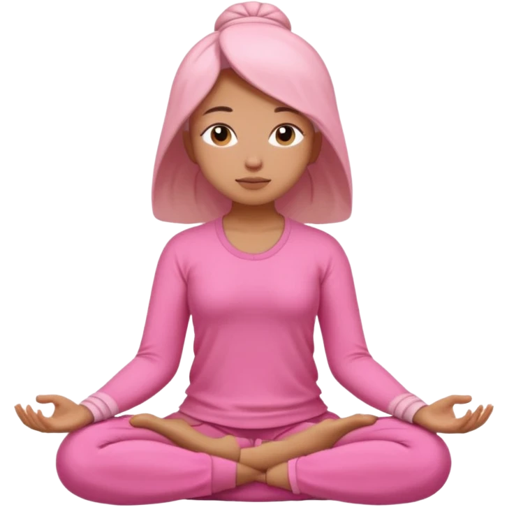 Una chica meditando rosa emoji