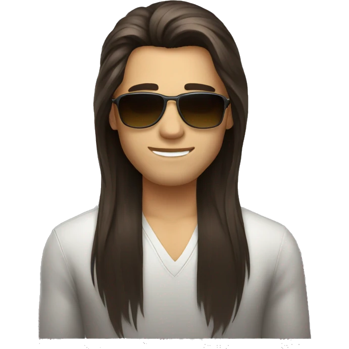 Darkbrown Long dutted hair, male, sunglasses emoji