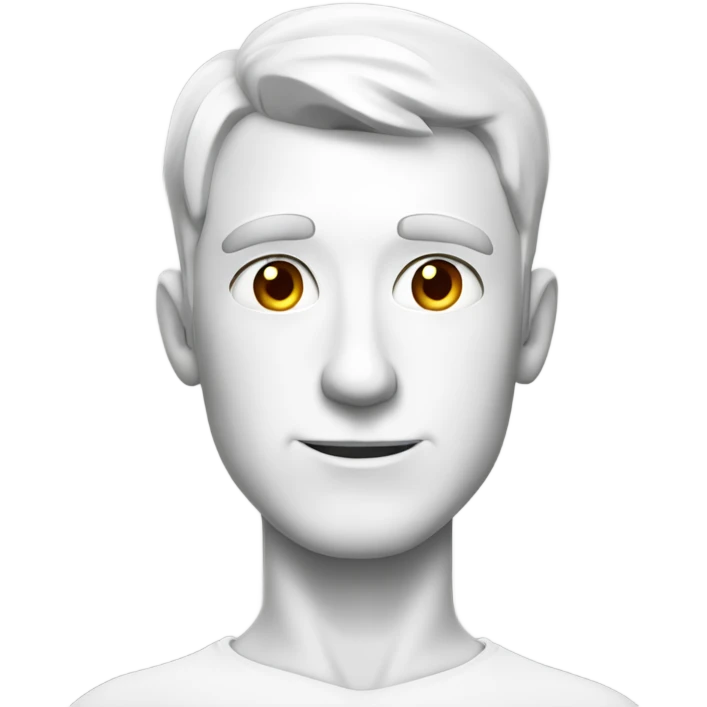 portrait white skin man, upper body, from chest, cartoon emoji