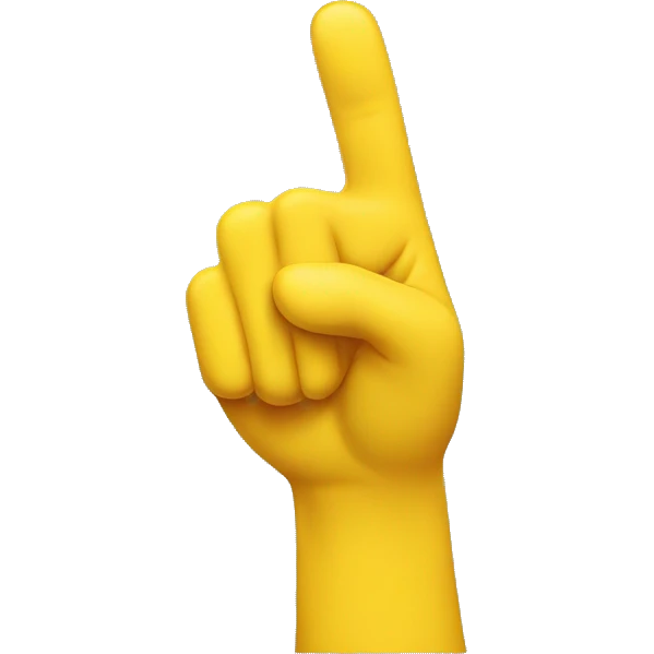 a yellow hand pointing towards the screen emoji