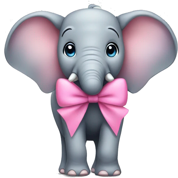 Elephant wearing a pink bow emoji
