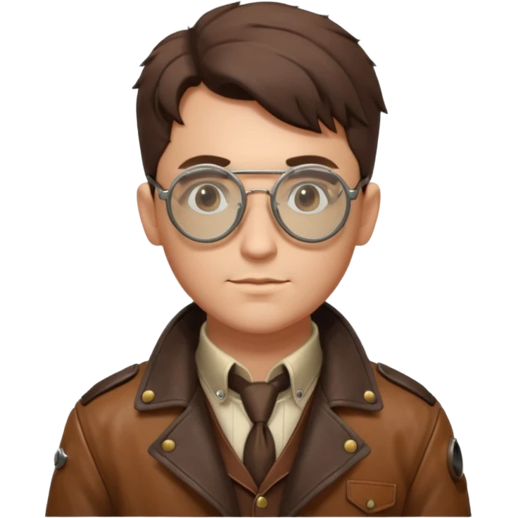 Стим панк джентльмен в круглых очках авиаторах emoji