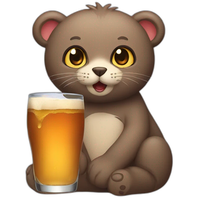 Cat bear drinking  emoji
