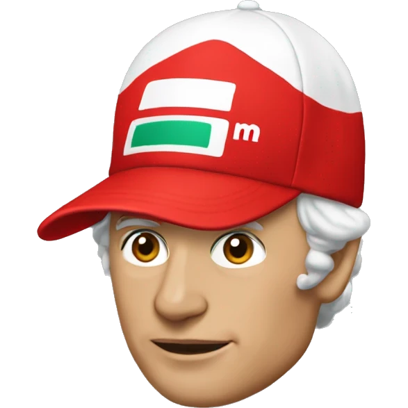 nikki lauda with a red cap emoji