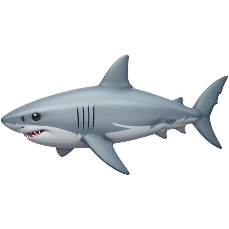 side view of shark body with a cat face emoji