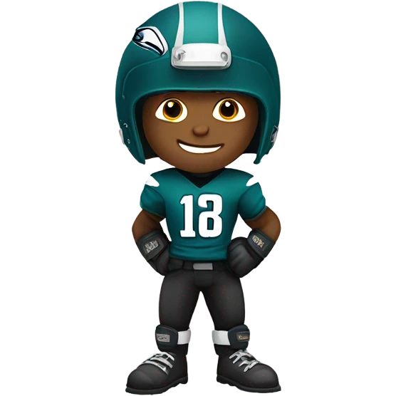 boy in helmet and gloves, parade pose, eagles player  emoji
