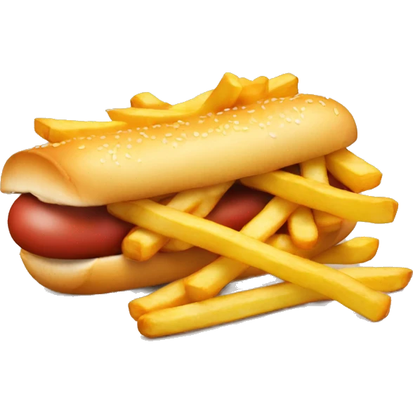 french fries with hotdog emoji