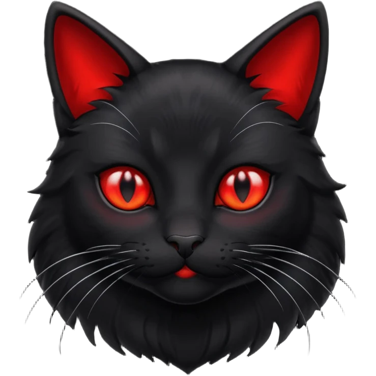 Black cat with red eyes  emoji