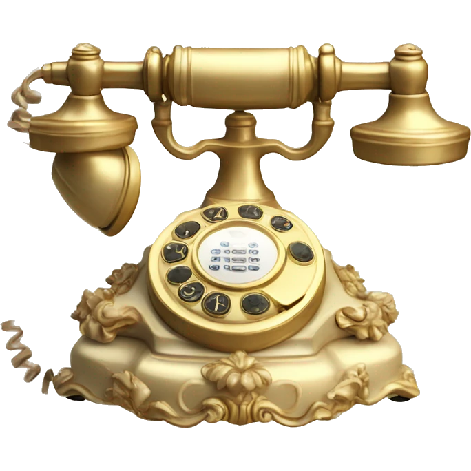 Vintage rococo Phone gold and beige  emoji