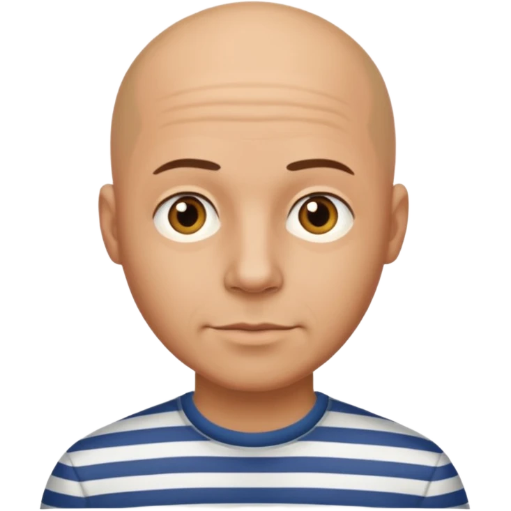 bald man with striped shirt emoji