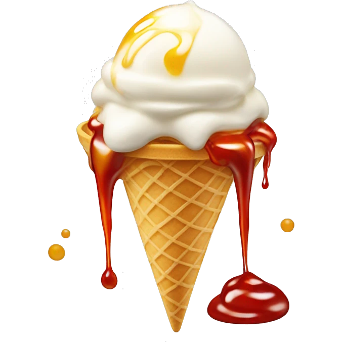 vanilla icecream with chili oil drizzled on top emoji