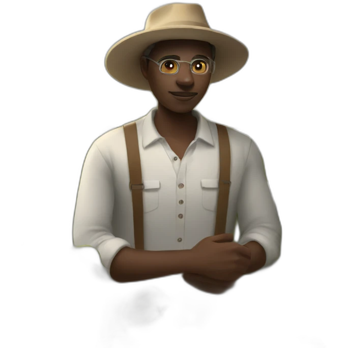 a black person in cotton field emoji