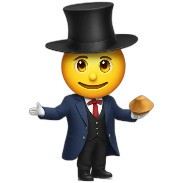 macron with a magic hat emoji
