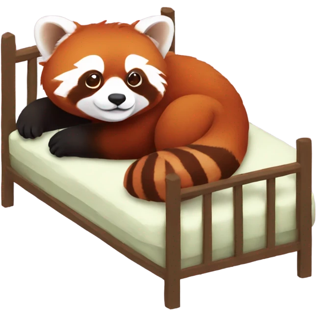 red panda in a bed emoji
