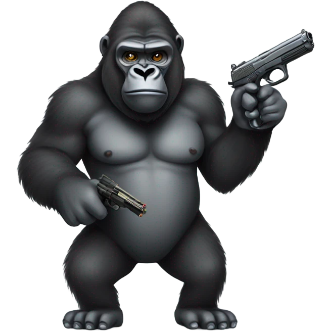 Gorilla with a gun emoji