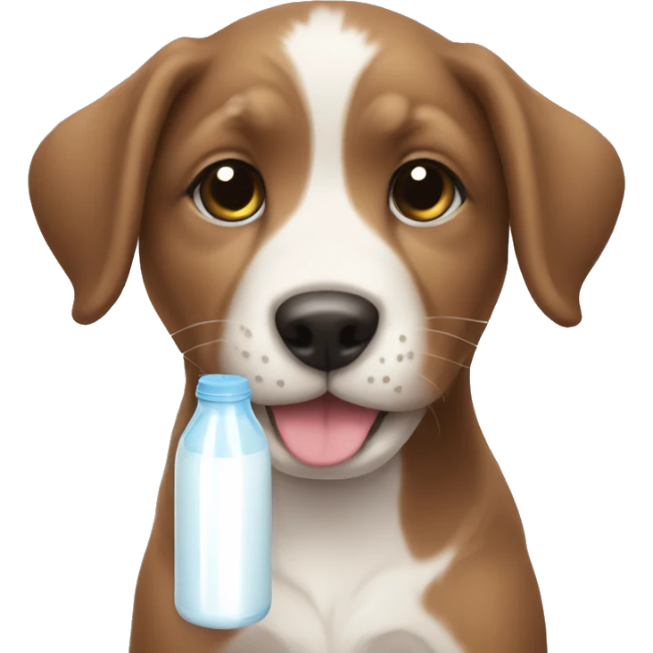 puppy with a milk bottle emoji