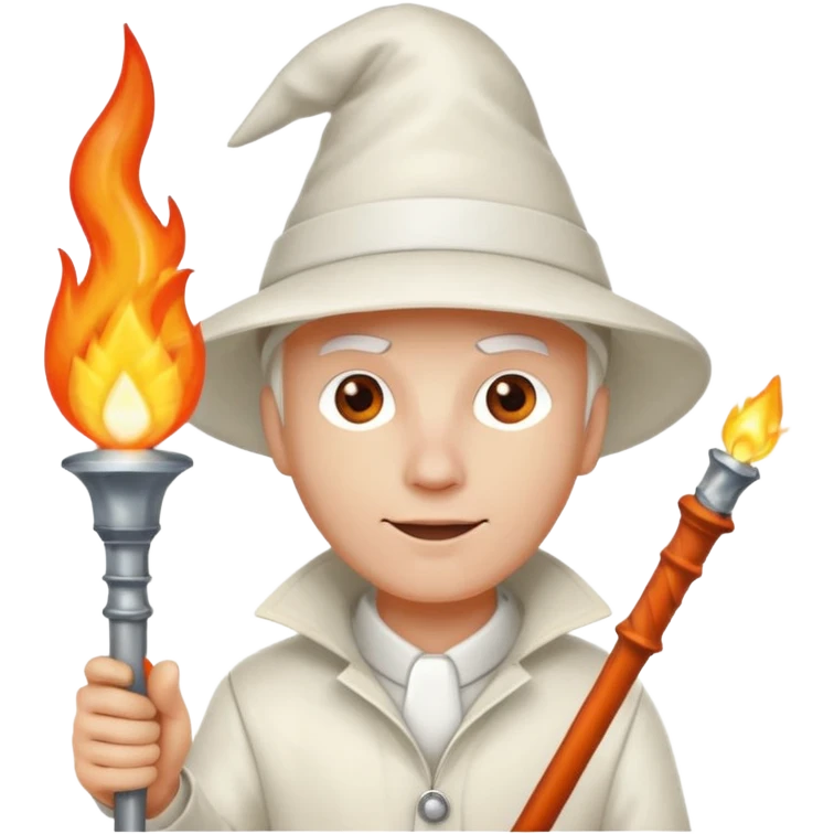 A kkk guy with a torch and pointy hat emoji