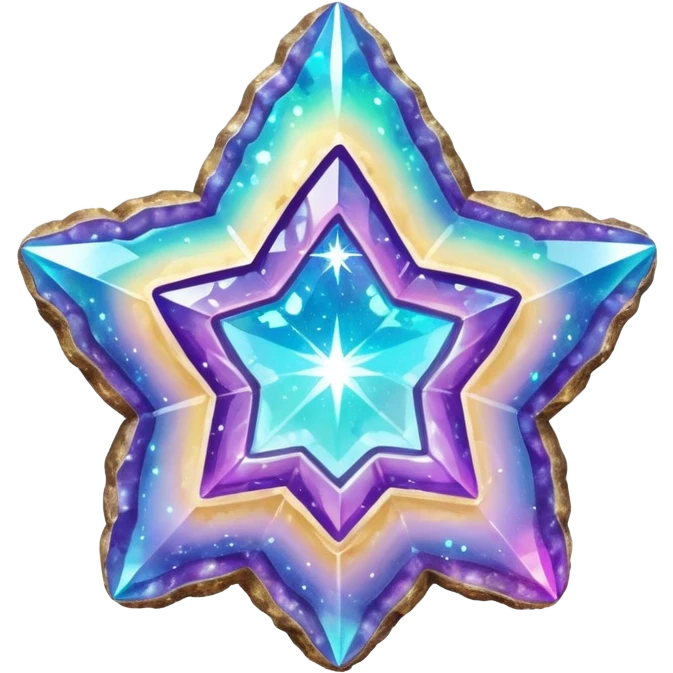 hd detailed glittering holographic star shaped geode emoji