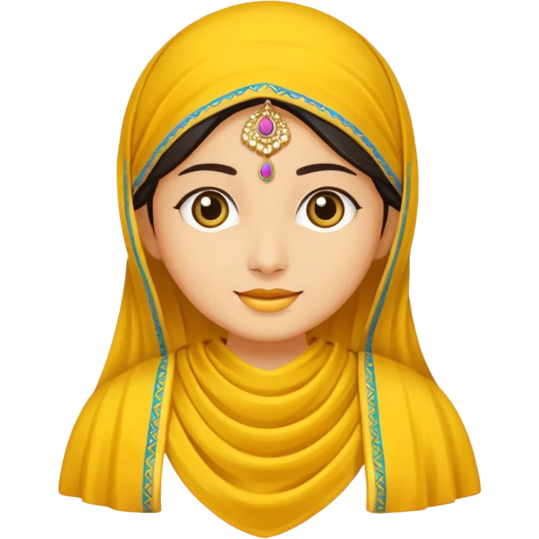 Yellow chudidar with chunni emoji