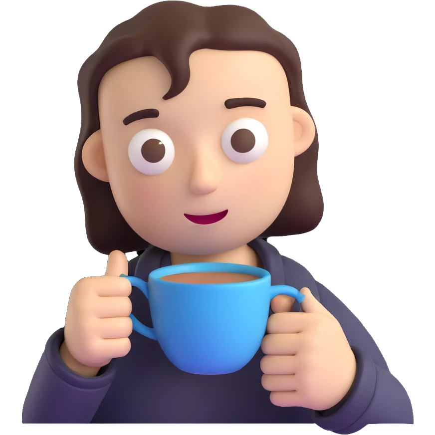 3D sleepy face with coffee cup waking up emoji