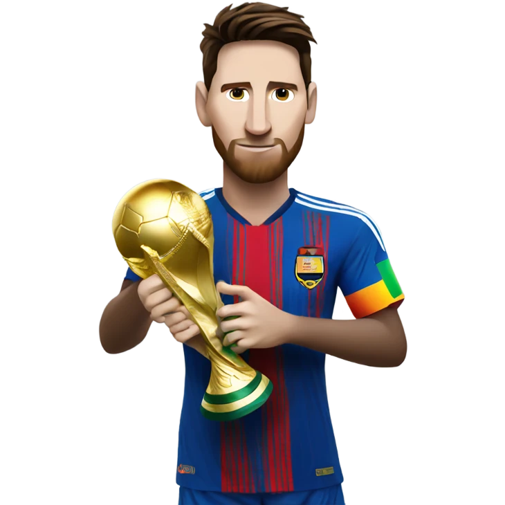 Messi holding world cup emoji