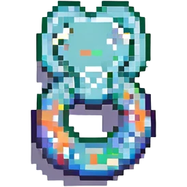 a pacifier, pixel art style emoji