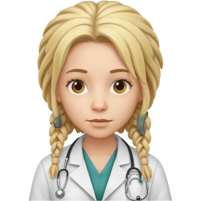 blonde girl doctor with dreadlock emoji
