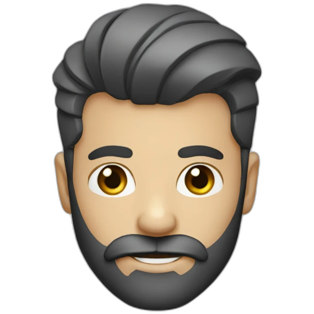 bearded man with comb over trendy hair emoji
